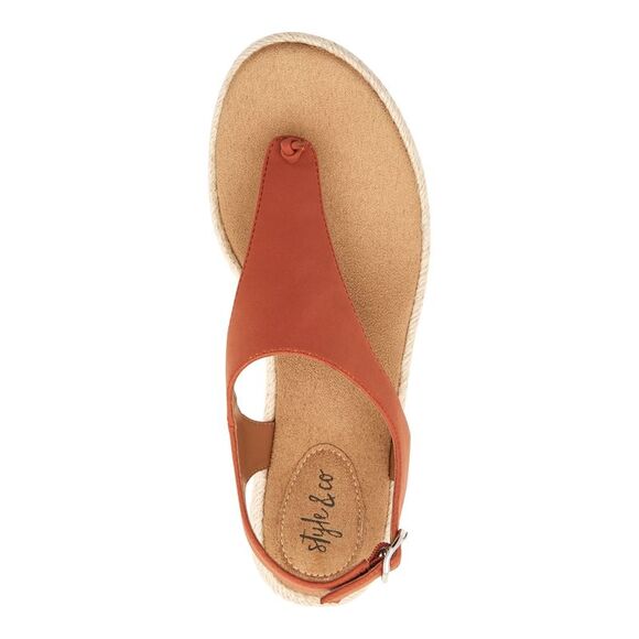 STYLE & COMPANY Womens Orange  1" Platform Balii Wedge Slingback Sandal 8.5 M - Picture 3 of 4